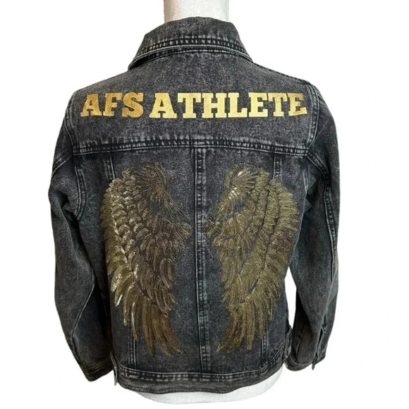 Angel Competition Bikinis Fashion Show Bedazzled Jean Jacket Size Small Rare - Picture 1 of 16
